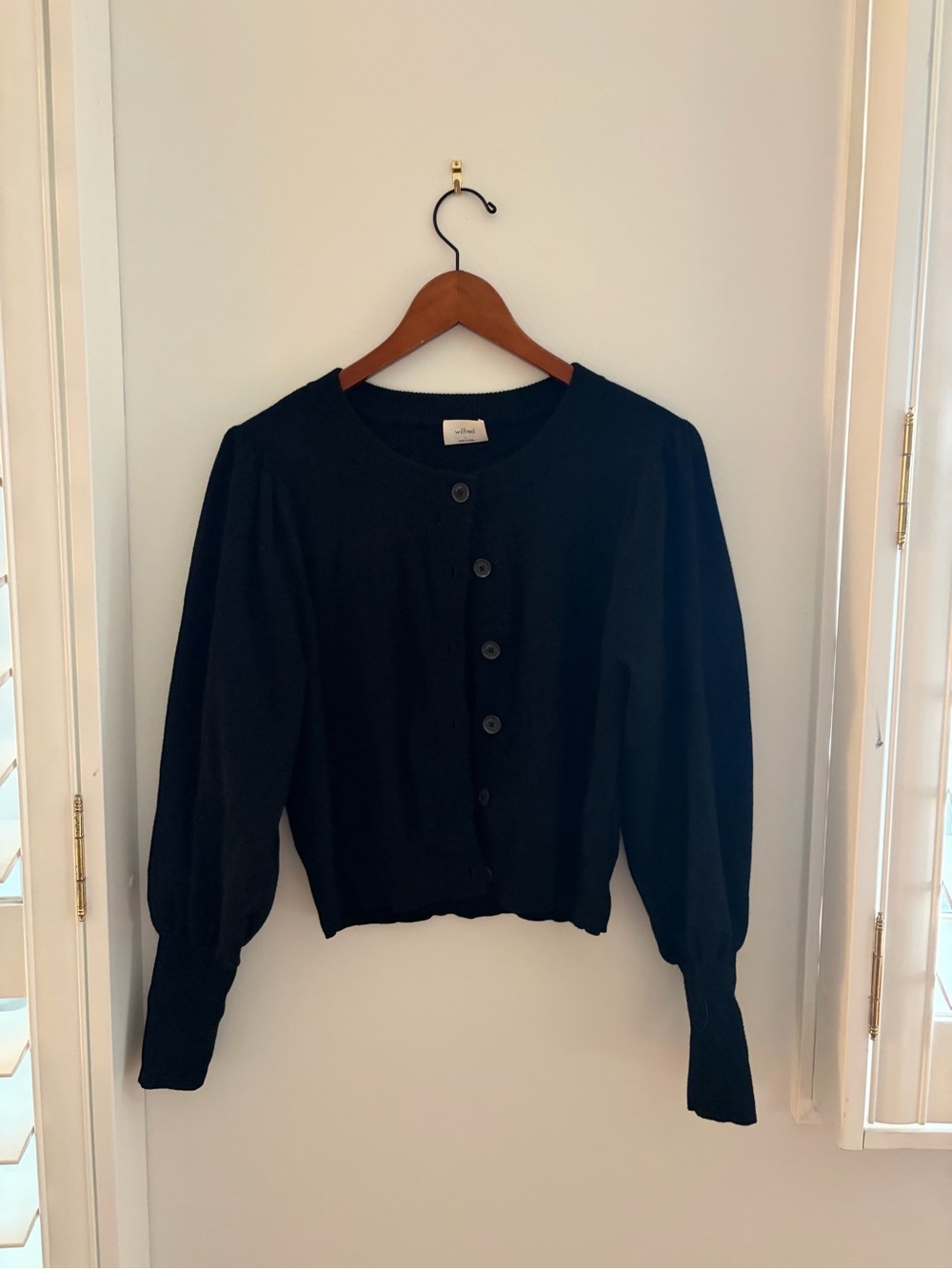 Aritzia Black Button-Front Women's Sweater Cardigan